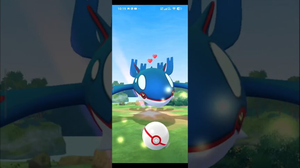 when I caught almost a hundo kyogre in Pokemon go #pokemongo #pokemon#shortvideo#viralvideo#kyogre
