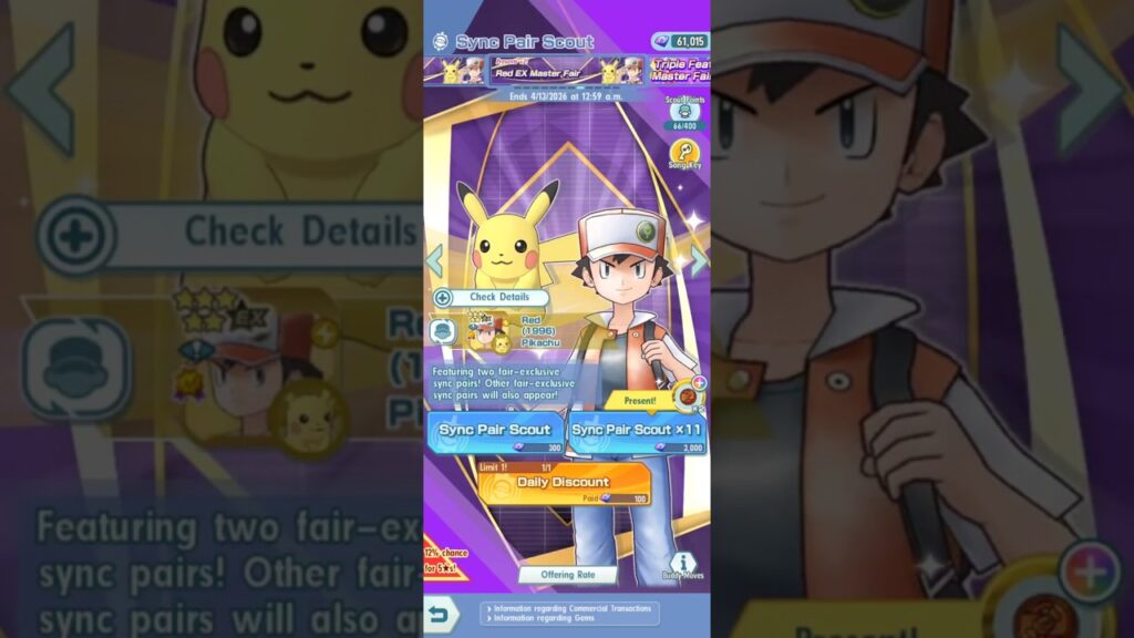 Pokemon Masters EX: Red Master Fair scouting