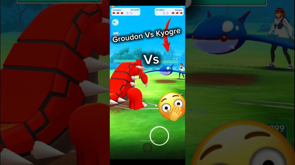 1v1 GROUDON Vs KYOGRE battle in Pokemon go