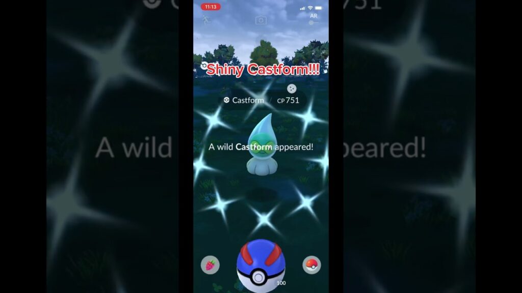 Catching a Shiny Castform In Pokemon Go!