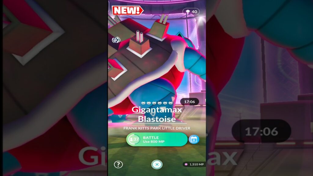 Gigantamax Blastoise Battle in Pokemon Go #shorts #pokemongo #gigantamax