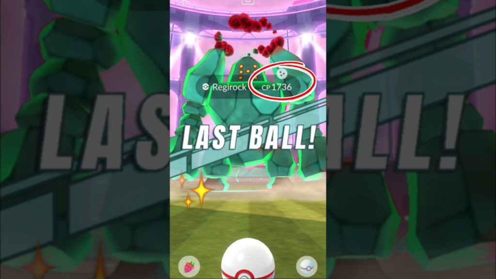 Last Ball Challenge on Shiny Regirock in  Pokemon GO l.