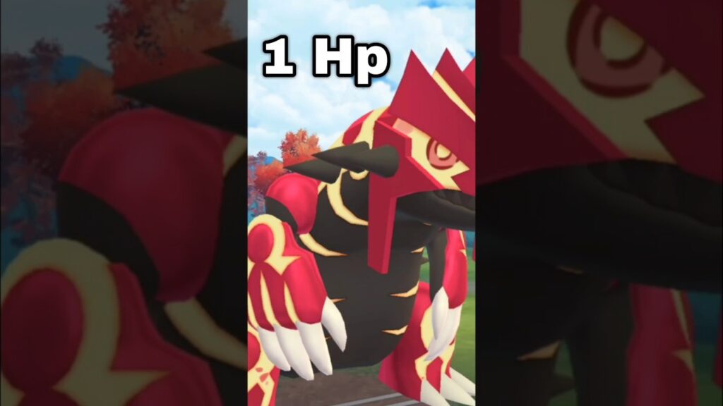 1.01 hp Primal Groundon vsGrunt in Pokemon GO.