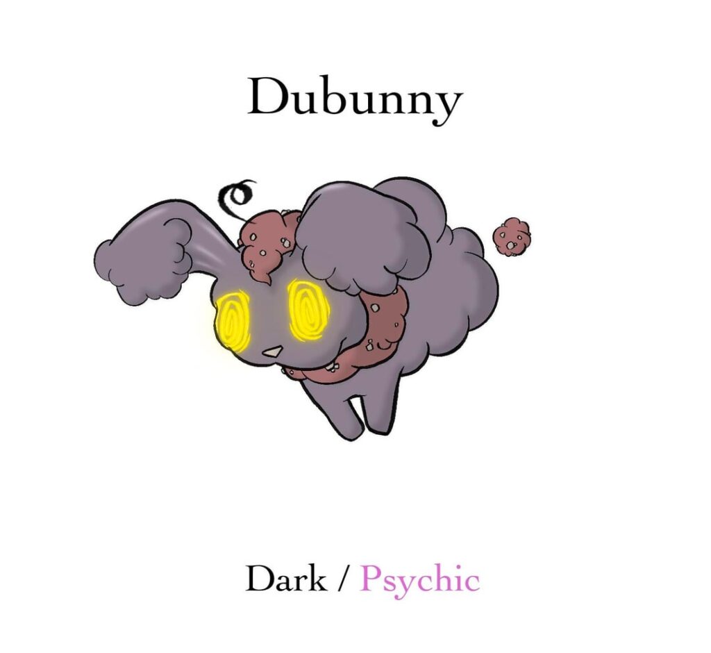 A new Pokémon design for my concept region <3 the dubunny line, dubunny and nighthare! Hope you enjoy!