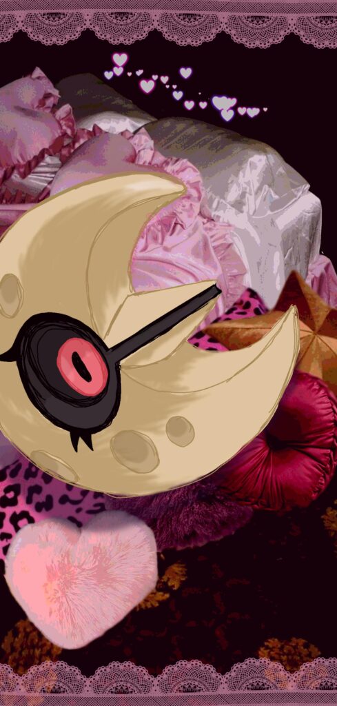 [OC] I wanted a cute Lunatone wallpaper so I drew one