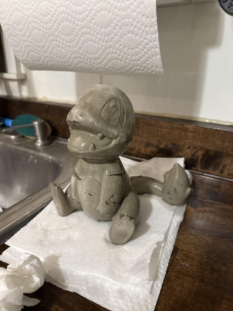 Took months to make, but he’s done. Presenting: Charmander statue.