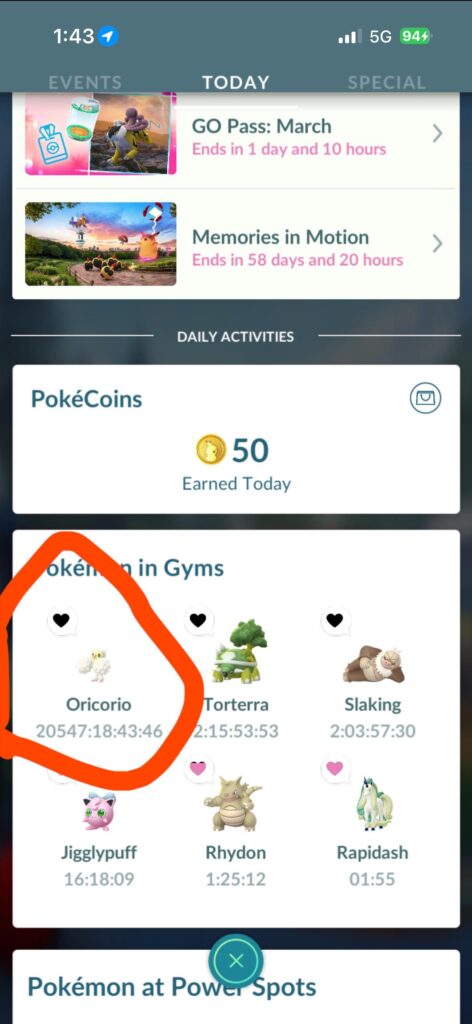 Apparently my wife put this Pokémon in a gym 56 years ago…