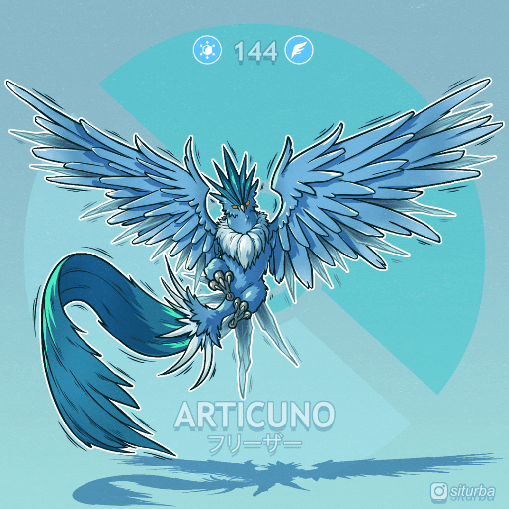 I'm redesigning a Pokemon every day in a Sci-Fantasy style. Here are the Kantonian Legendary Birds and Dratini's line