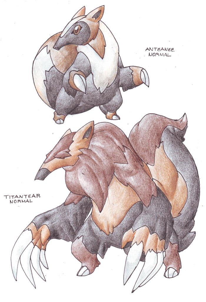 Anteanee & Titantear the Anteater Pokémon | Artwork By [DarkSilvania]