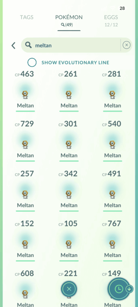 50 Meltans caught. Only one 3* in the bunch