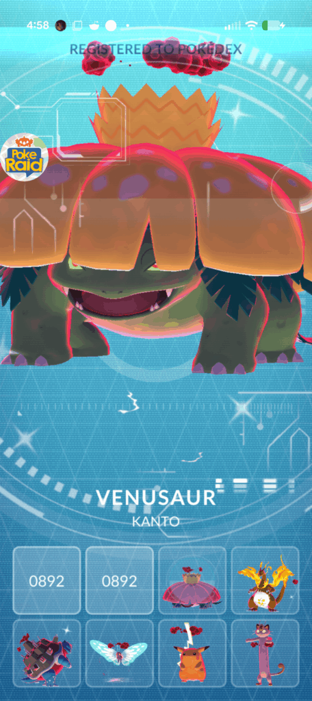 I got this Baby right as the time turned to 5:00pm and the G-Maxers disappeared. 1800+ shinies but my 1st shiny Venasaur 🥹