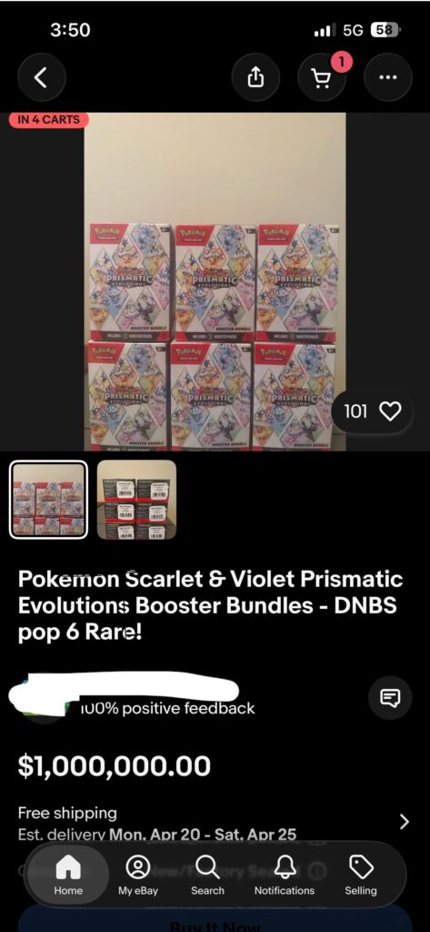 Guess I’m not getting prismatic evolutions