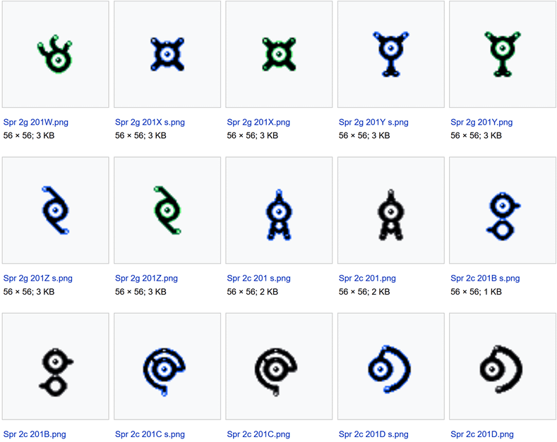 In the Gen II sprites, why did Unown lose its green color after G/S in Crystal?