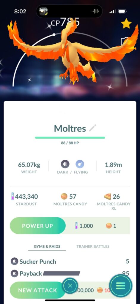 Shiny G Moltres!
