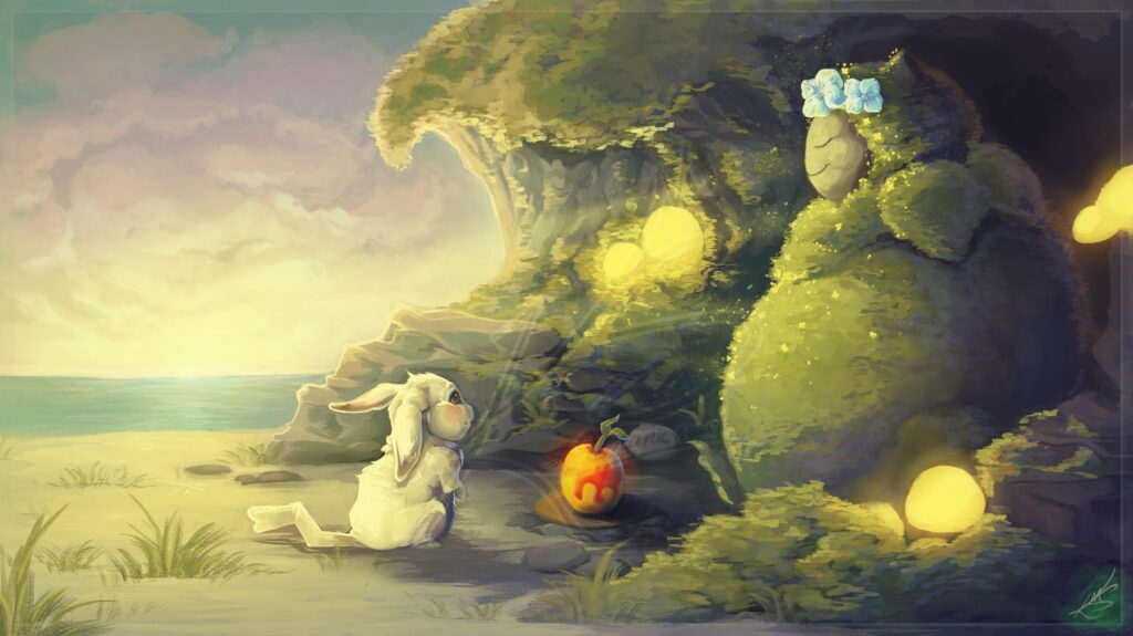 Pokopia: Mosslax/Peakychu Fanart