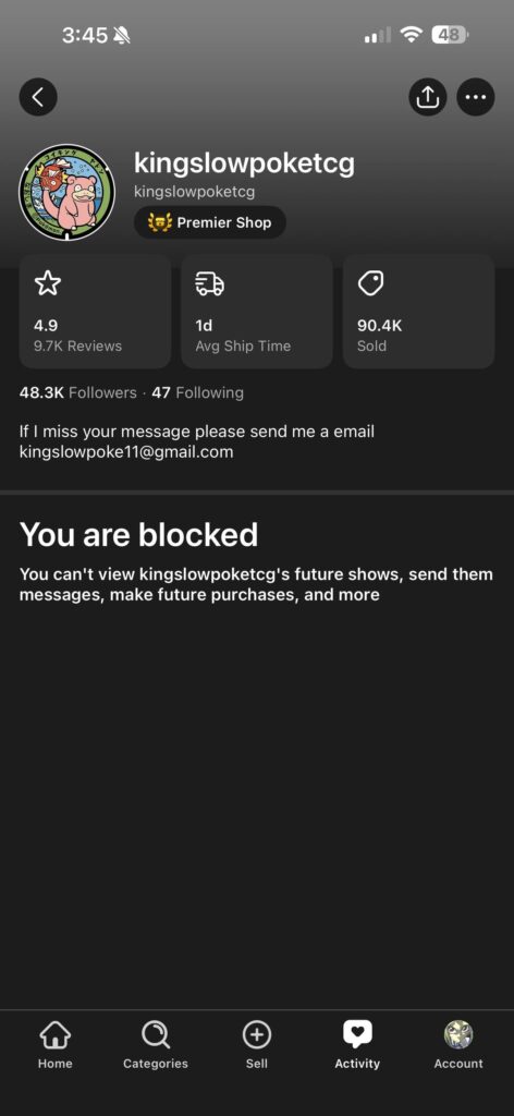 Blocked right after purchase, refund denied