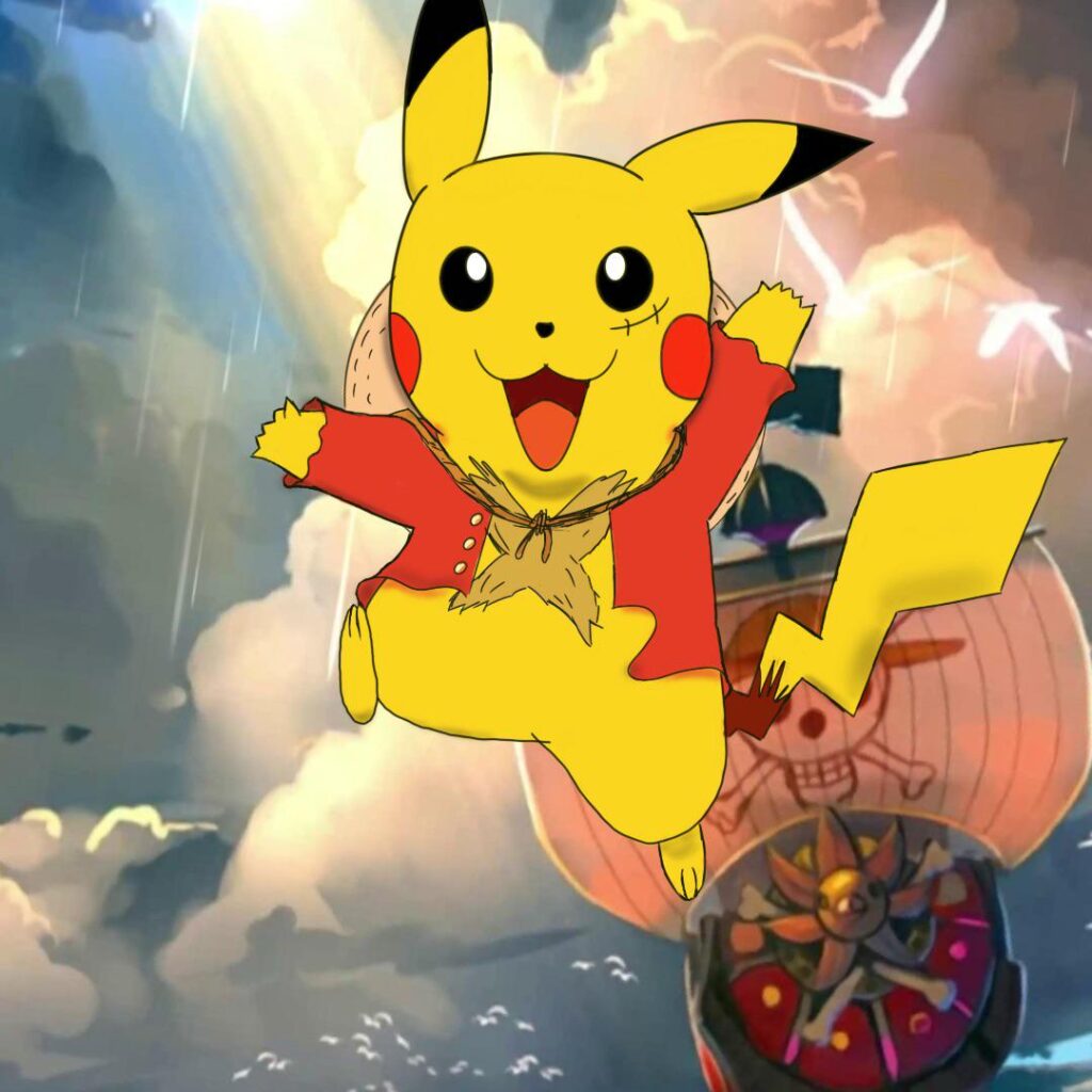 Pikachu dressed as Luffy (OC)