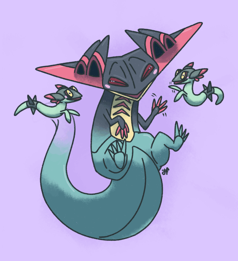 I drew Dragapult because he is one of my mains in Violet and Pokopia reignited my love for him <3