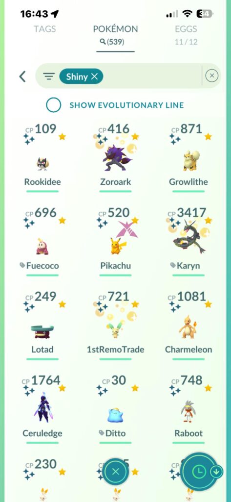 Shiny rates over the past month