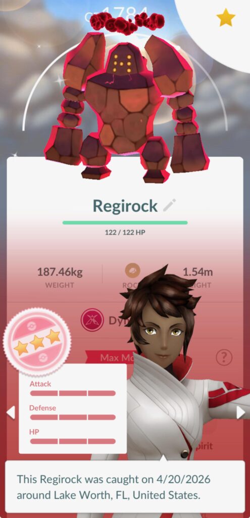 My little brother got a SHUNDO dynamax for his first Regirock! On 4/20 lol