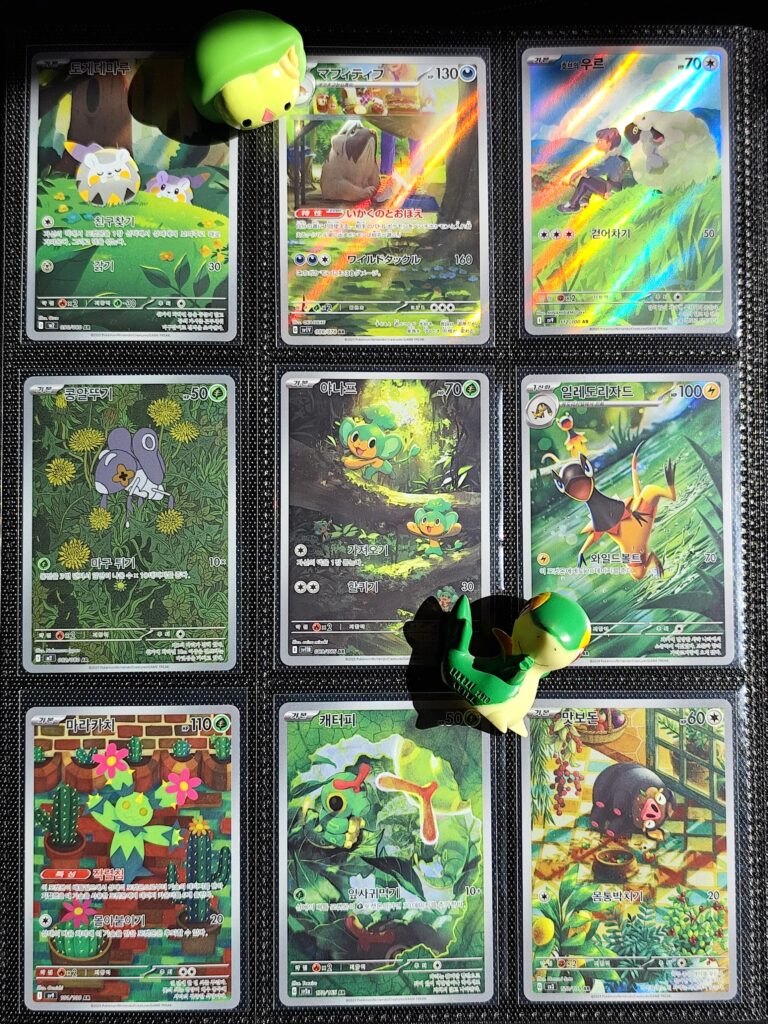 First page in my card binder (I like green)