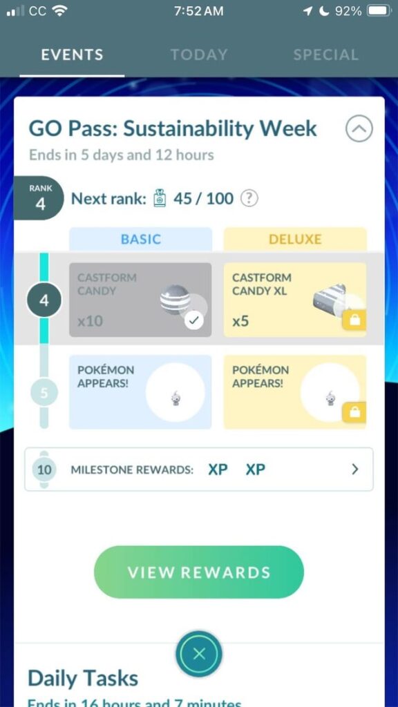 GO Passes now have a dedicated button to show milestone rewards