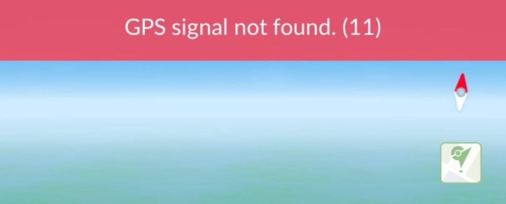 GPS signal not found. (11)