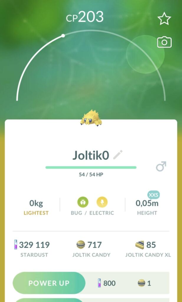0 kg Joltik? Is this normal?