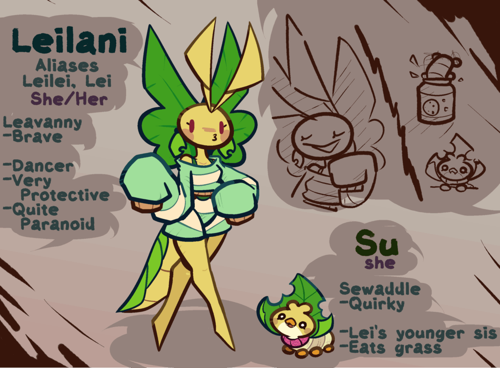 [OC] Sewaddle and Leavanny OCs