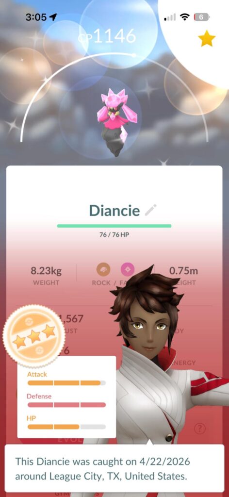 For those who might not know, you get shiny Diancie on step 8/10 of its Masterwork Research.