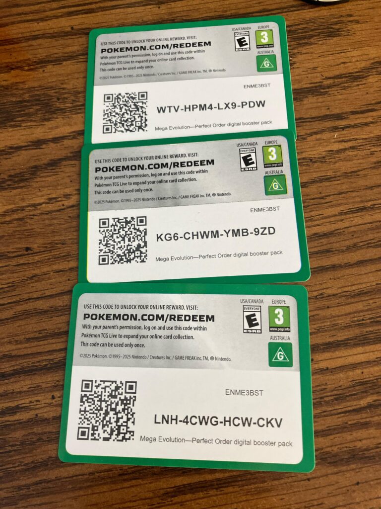 Unused Digital Codes
