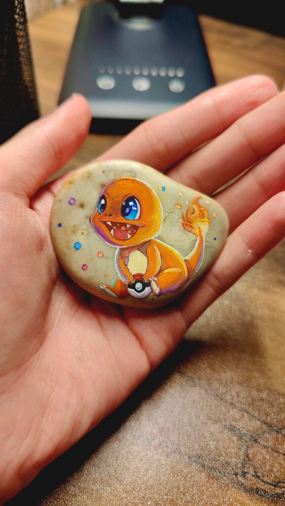 Painted Charmander on stone!