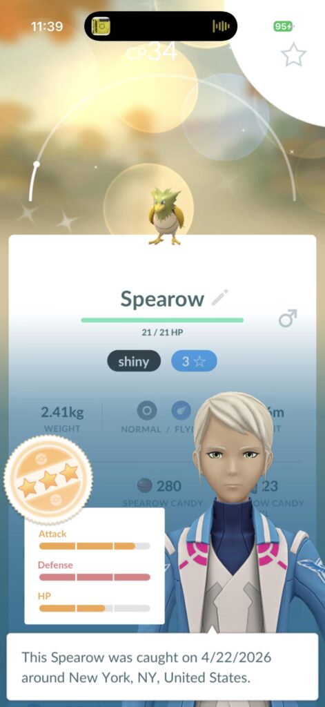 shiny Spearow!!