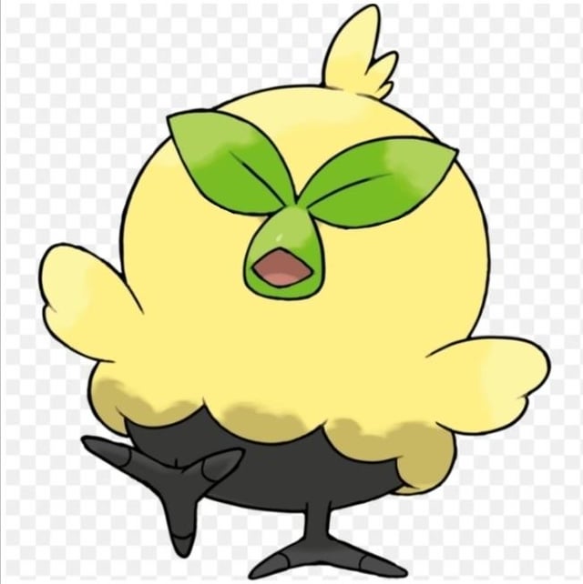 I can't unsee that Browt's eyebrows kind of look like another face. It almost looks like a monkey's face. What if maybe it becomes a grass psychic type at some point in it's line and it gets like extra eyes or something. Also it just looks funny