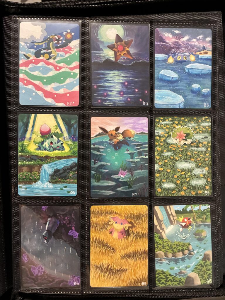 Full page of painted cards!