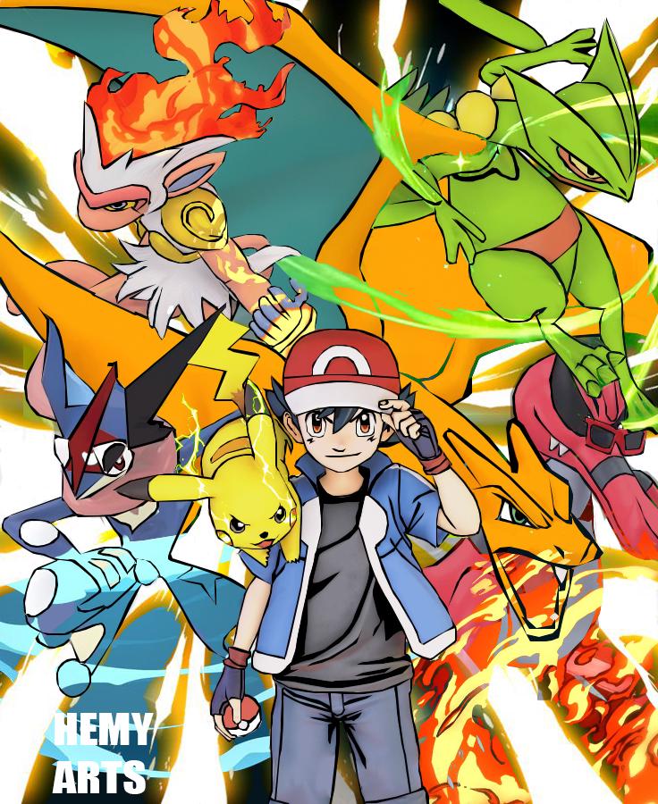 I drew ash and his aces from kanto to Kalos. What's your favorite pokemon of his?