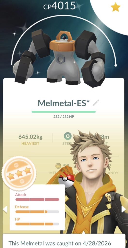 Got a 3* Shiny Melmetal today!