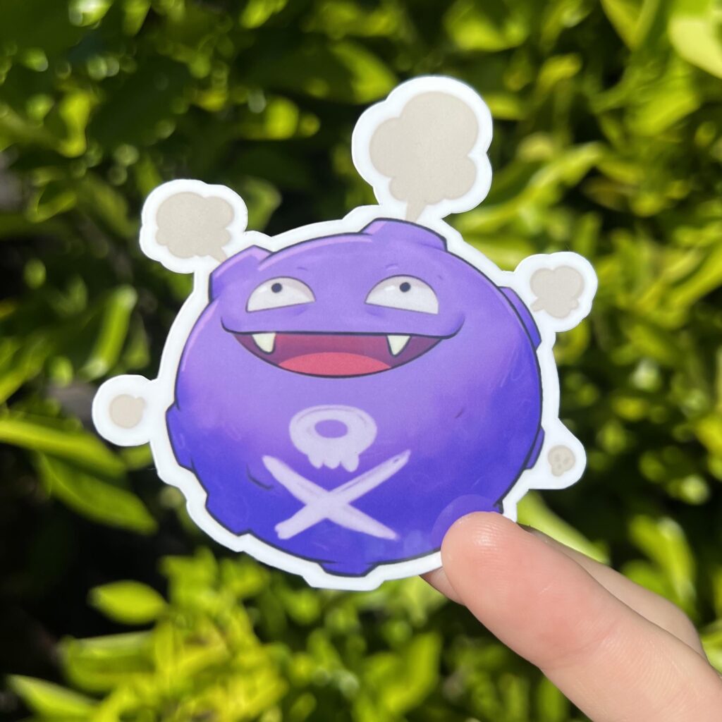 I drew and made some Koffing stickers!