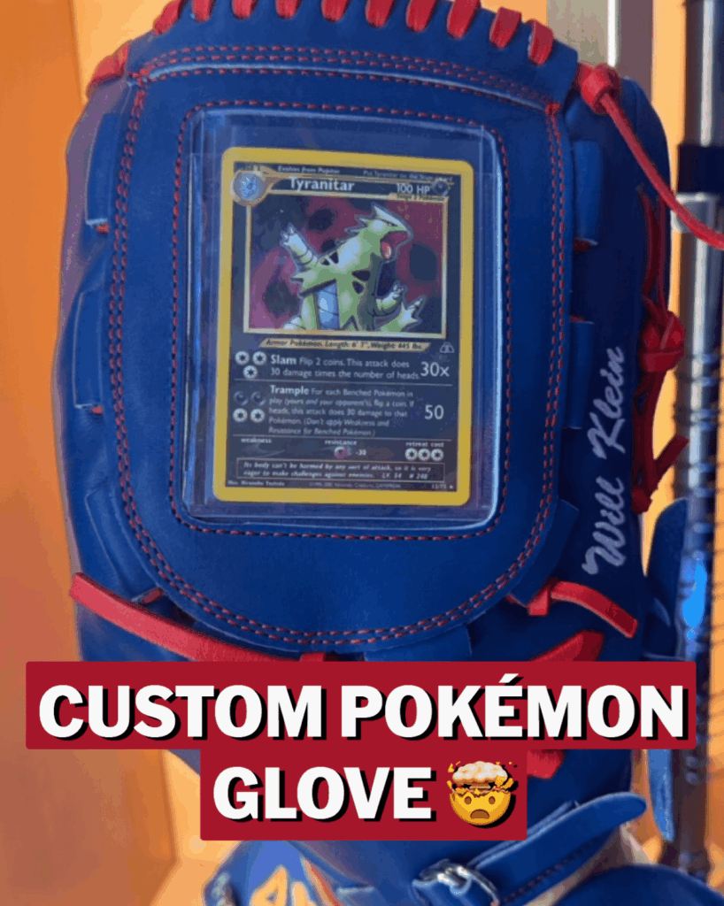 Dodgers pitcher, Will Klein, has a new custom Pokémon glove that allows him to display his favorite cards on the web