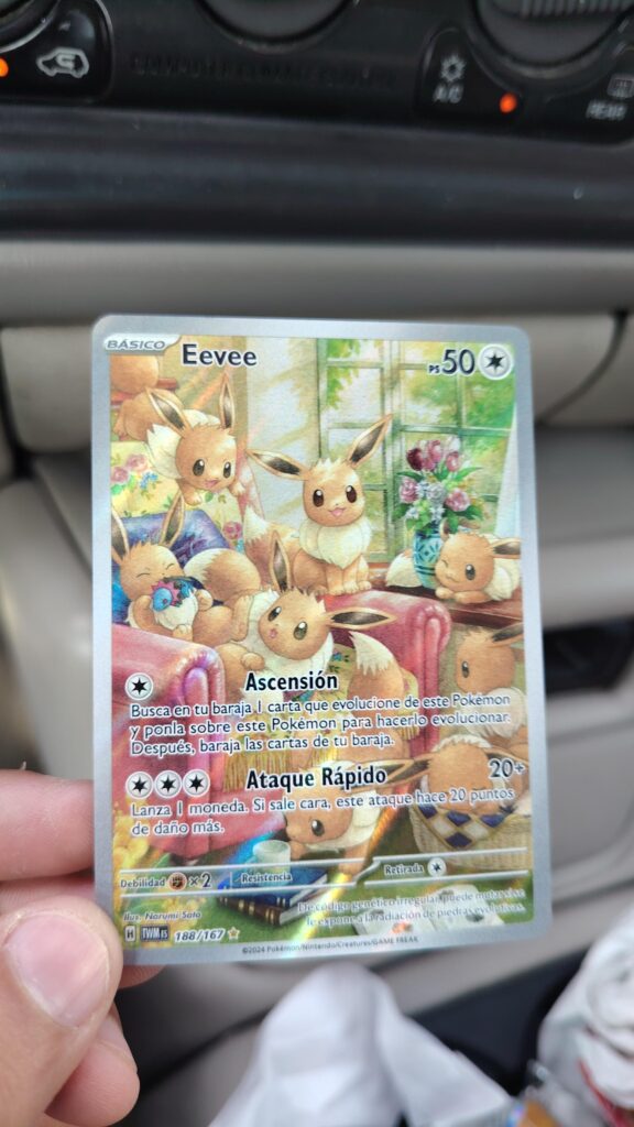 Me ripping 100 TWM packs: nothing; My brother ripping 2 packs: My chase card