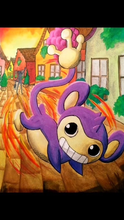 #pokemon #pokemonartwork#pokeart #aipom #timelapseart #aqurell #johto