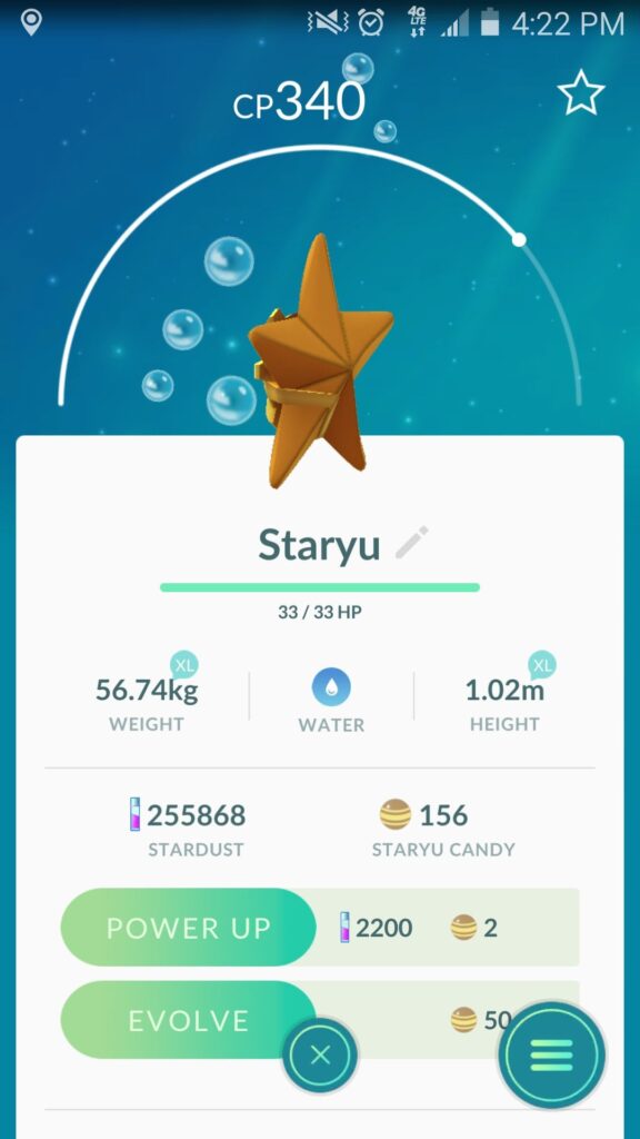 TIL there is a belt holding up Staryu's face.