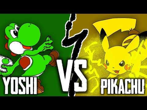 Pikachu vs Yoshi fan animation