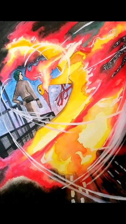 Pokemon TCG Aquarellpainting of Team Rockets Moltres by Akira Egawa,Timelapse (sorry for bad videoquality, wait for the end), Destined Rivals Ewige Rivalen The glory of the team rocket