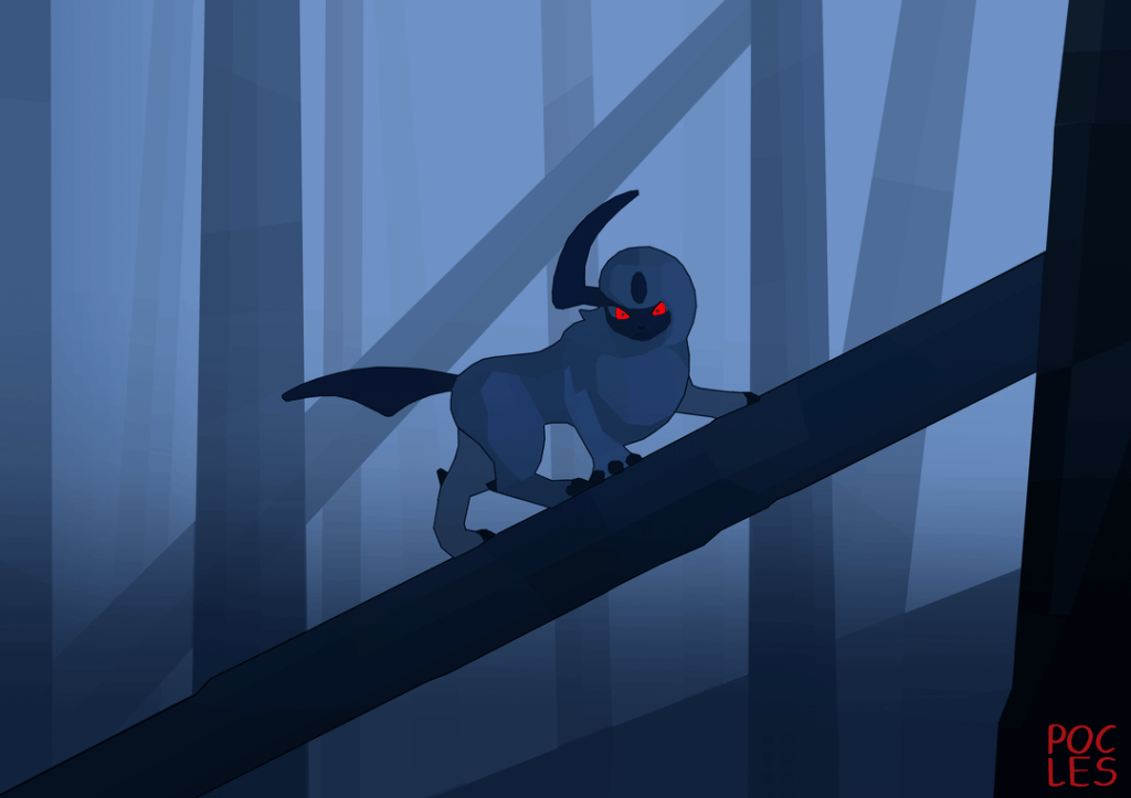 [OC] I drew absol and also turned it into a custom card! What do you guys think? :)