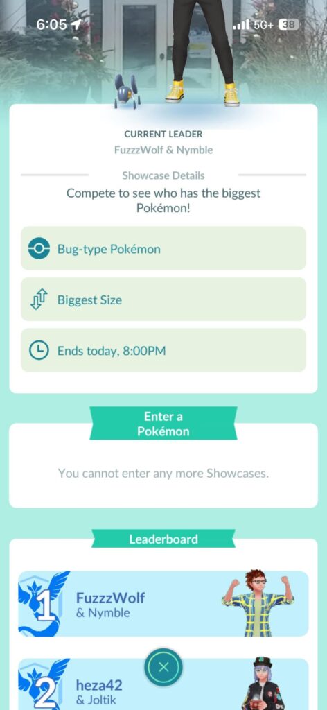 I have nothing in showcases and it says I can enter anymore