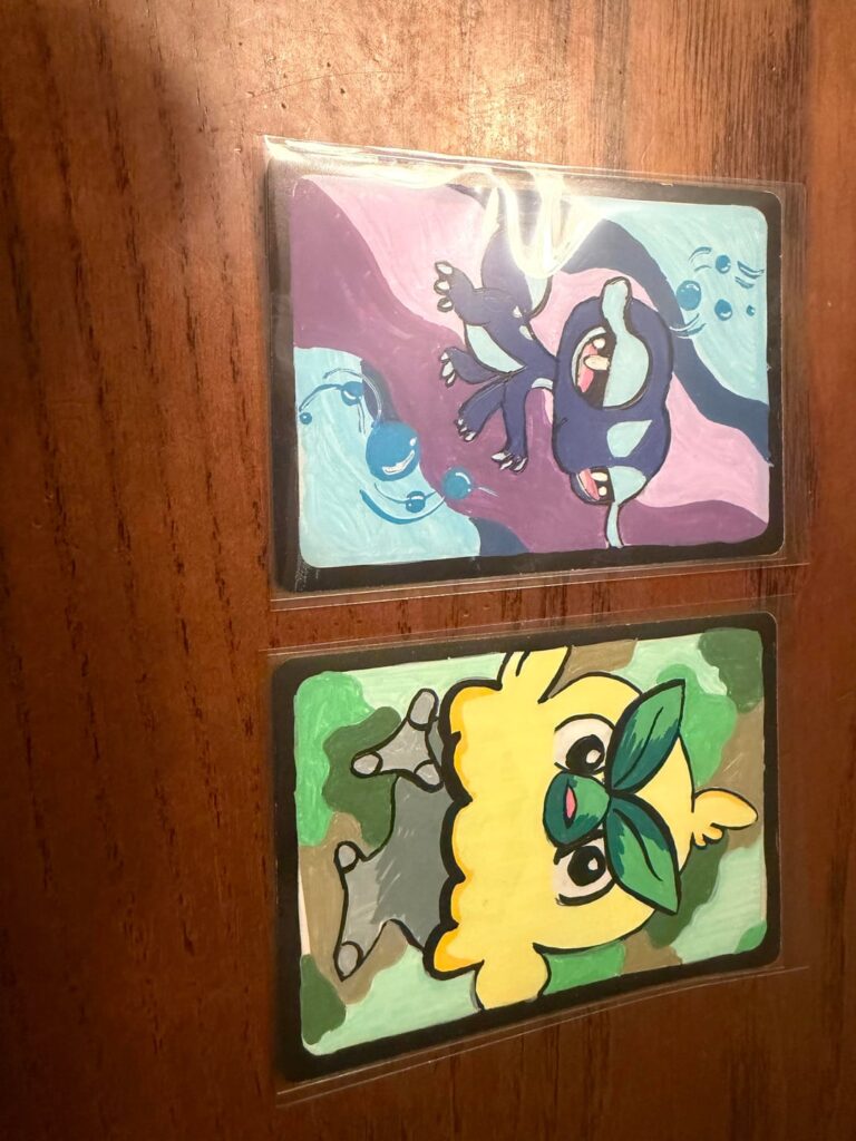 I painted the new starters on cards!