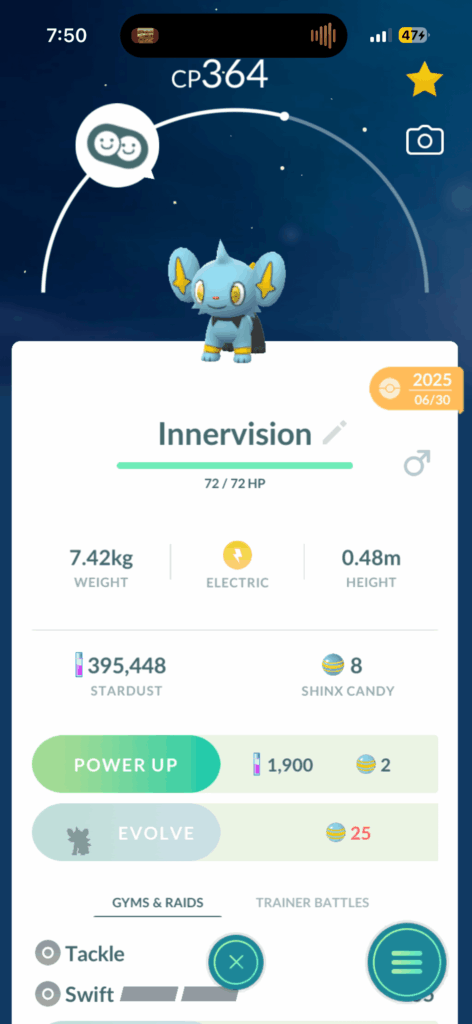 my shinx on pokemon go is named after this absolute BANGER of a song