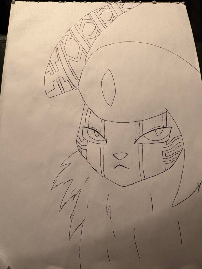 (OC) Absol drawn as a demi-fiend, by me