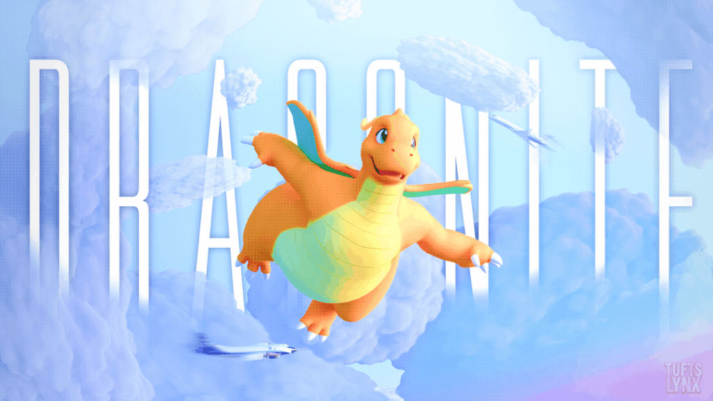 Dragonite having a grand ol' time in the sky! [OC]